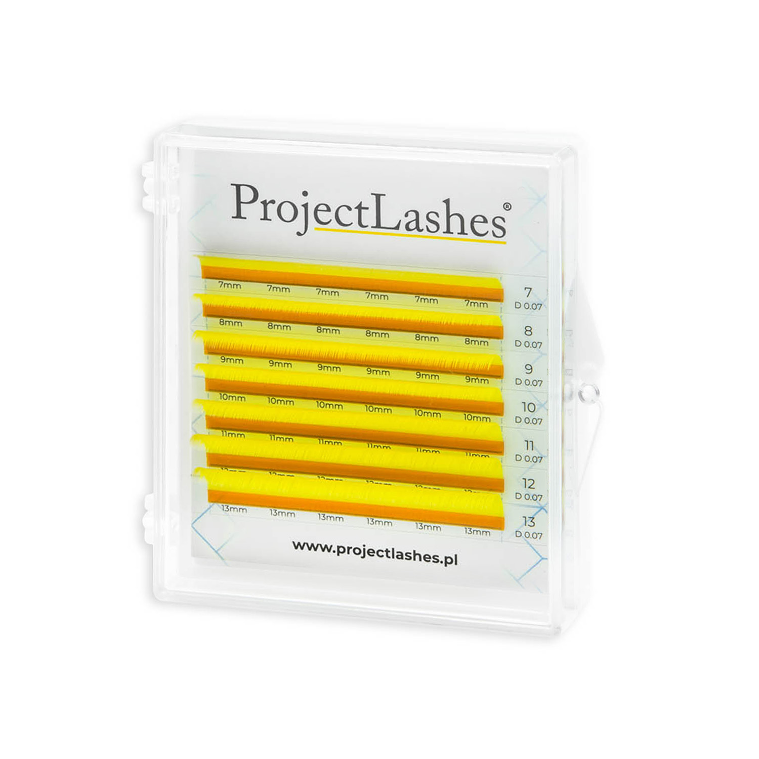 Rzęsy kolorowe ProjectLashes YELLOW MIX 7-13 mm